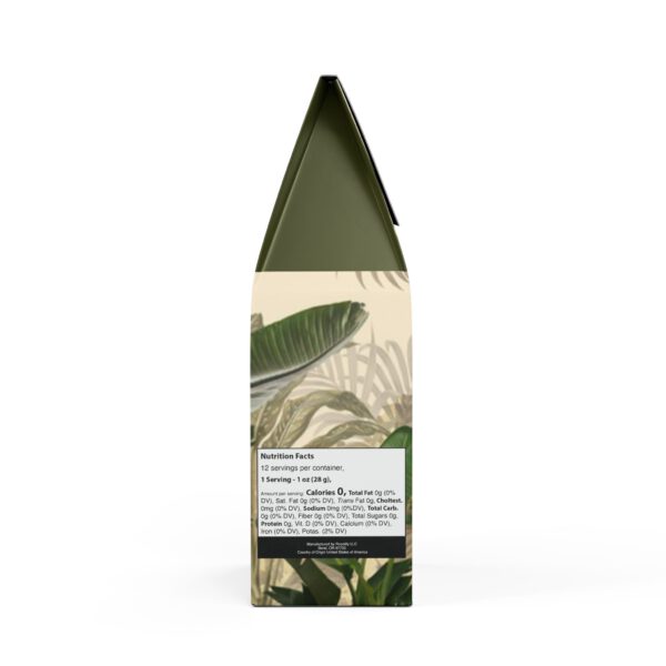 Perfil derecho café selva Perfil derecho del envase de café Selva Escondida con información nutricional.